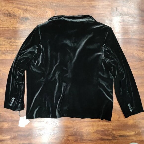NWT Calvin Klein Womens Black Casual Velvet Blazer Size 24W - Picture 3 of 15